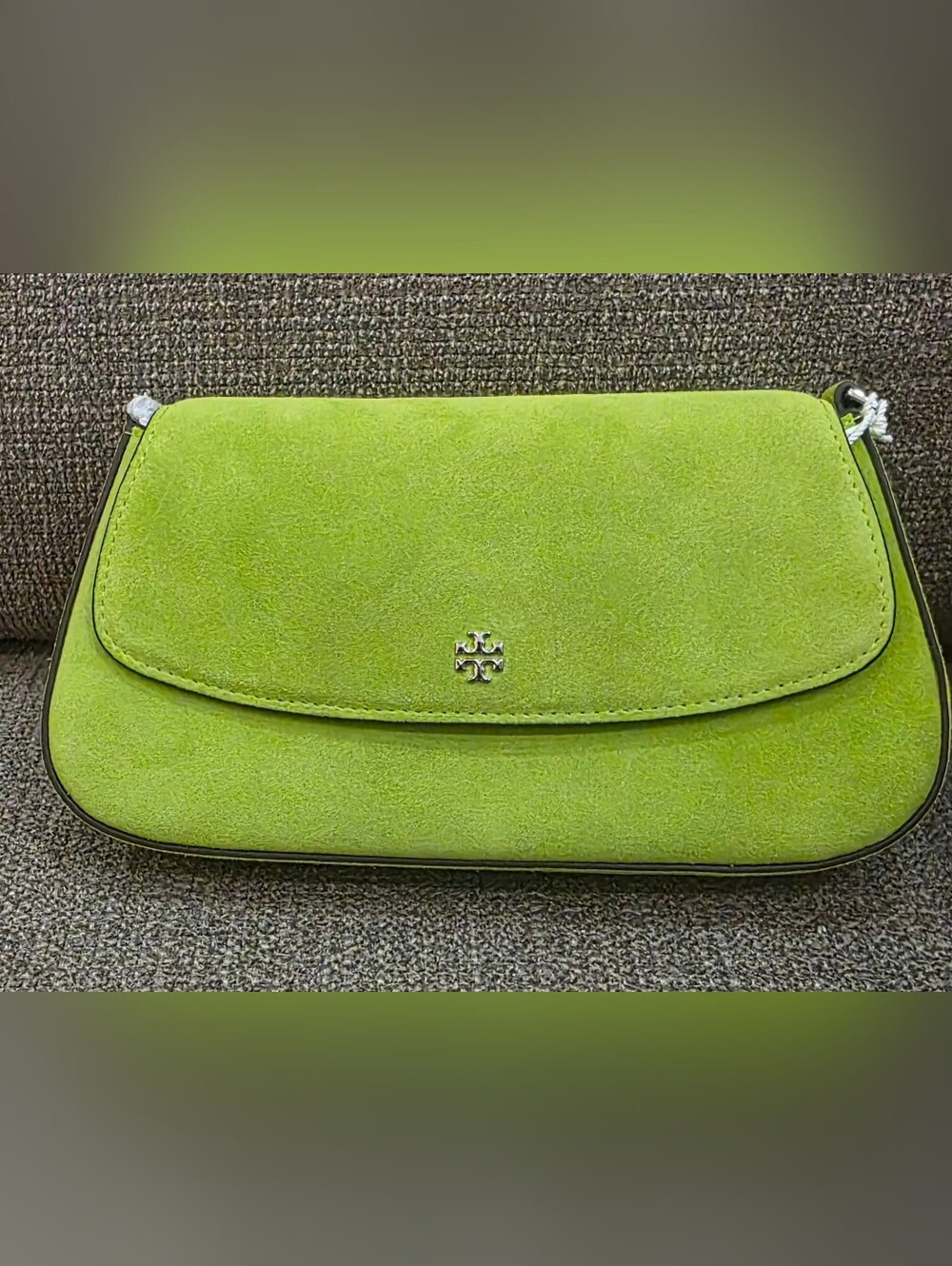 Tory Burch Bitter Lime Rory Novelty Suede Mini Convertible Crossbody